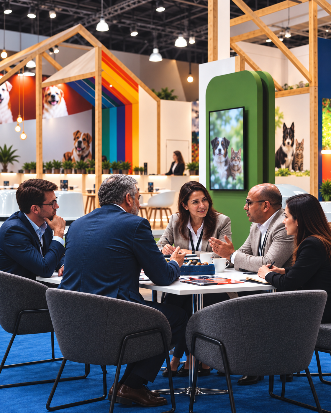 Visitors and buyers networking at PetBridge India's B2B pet industry trade show